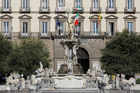 Fountain of Neptune, Fontana del Nettuno, Piazza Municipio, Historic Centre, Naples, Campania