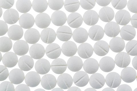 White tablets, symbolic photo for medicine, remedies and tablet addiction