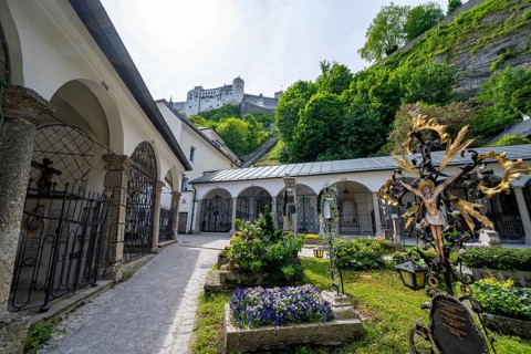 St. Peter Cemetery, in the back of Hohensalzburg Fortress, Old Town, Salzburg, Austria