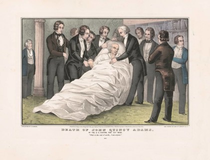 The sixth US president John Quincy Adams suffered a stroke at the Capitol in Washington, D.C. on