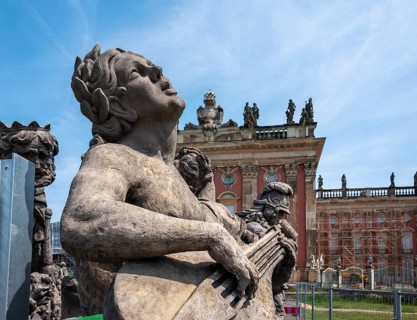 Extensive construction and sarnization of the New Palace in Sanssouci Park, Prussian Palace and