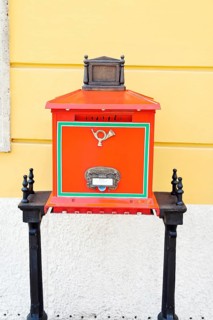Post box of the Hungarian Post in Budapest. Hungarian Post Office, Austria