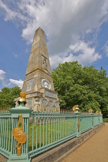 Rheinsberg obelisk built in 1790 and memorial to Prince and General, August Wilhelm of Prussia, war