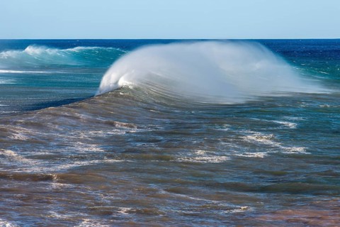Waves on the ocean off Madeira, Porto Moniz, Madeira, Portugal