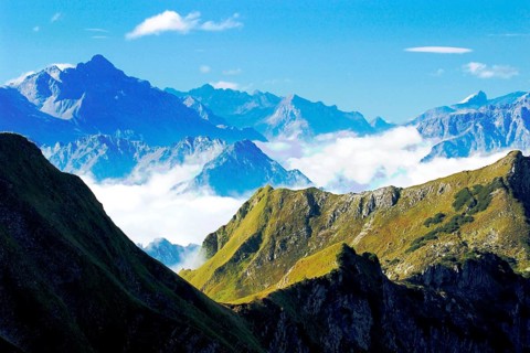 Mountains, Allgäu, view from Nebelhorn, Nebelhorn, Germany/Bavaria