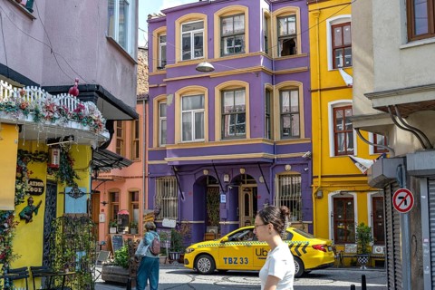 Istanbul, Turkey. August 7th 2026. Famous colourful houses in Fener and Balat, two historic