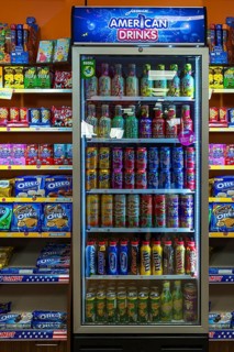 Beverage refrigerator in a candy store, Enschede, the Netherlands