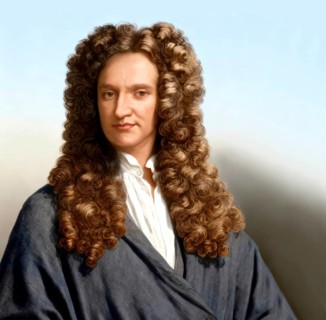 Sir Isaac Newton, 1642-1726, English physicist and mathematician, digitally edited based on a