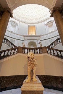 Staircase with lion sculpture, Naples National Archaeological Museum, Museo Archeologico Nazionale
