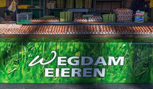 Egg stand at a weekly market market, Enschede, the Netherlands