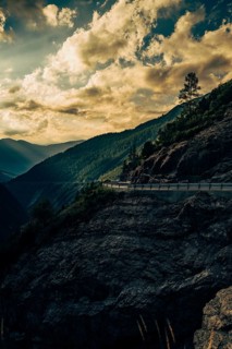 Hahntennjoch pass road in Tyrol in Lechtal, Austria