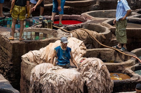 Chouwara tanning and dyeing district, Fez El Bali, Medina, UNESCO World Heritage Site, Fez, Morocco