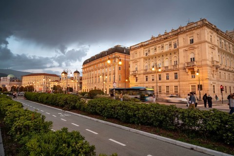 Magnificent buildings and palaces on the seafront Riva del Mandracchio, Palazzo della Luogotenenza