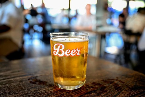 Glass of beer in a pub, pint, London, England, Great Britain, Great Britain