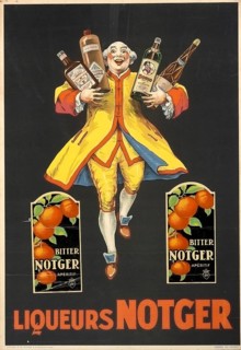 Advertising poster, beverage advertisement, advertising poster from 1926 promotes Liqueurs Notger,