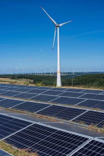 Wind farm near Helmern, Bad Wünnenberg, wind turbines, solar park, North Rhine-Westphalia, Germany