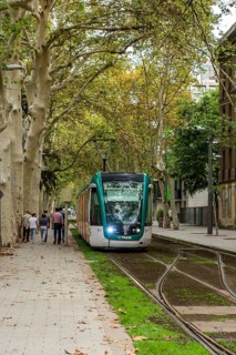 Public Tram Transit, Barcelona, Spain