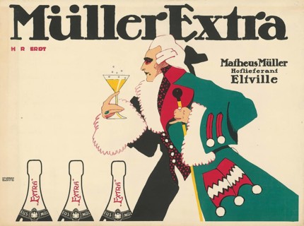 Advertising poster, beverage advertisement, advertising poster from 1908 promotes Müller Extra