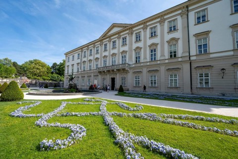 Mirabelle Garden with Pegasus Fountain and Mirabell Palace, Salzburg, Austria