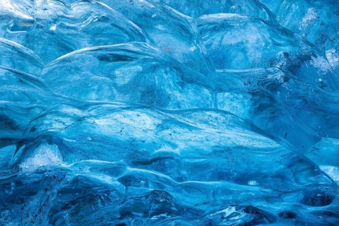 Structures in glacial ice, ice cave, glaciers, Vatnajökull, winter, Iceland, Scandinavia