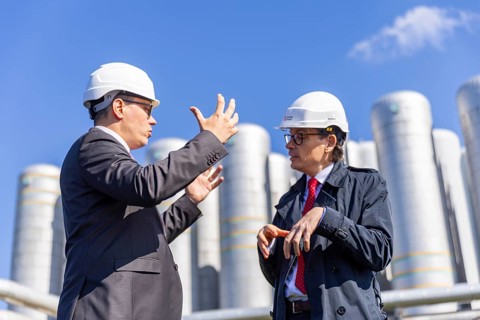 Innovationskraftwerk Dresden-Reick Saxony's Minister of Economics and Energy Dirk Panter,