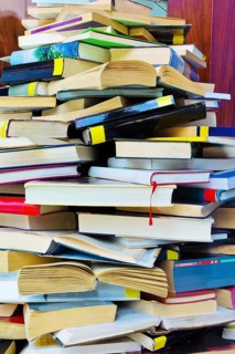 A pile full of opened and closed books, Vienna, Austria