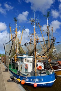 Germany, Lower Saxony, East Frisia, Greetsiel, Hafen, Fischerboote, shrimp boat, Fischkutter,