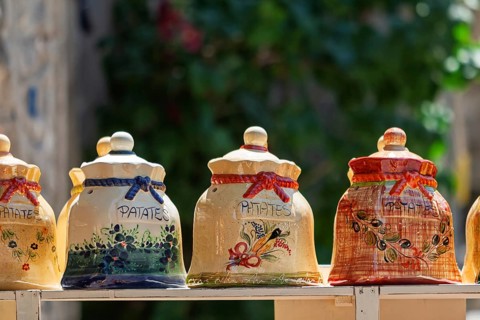Ceramic containers for storing potatoes, Provence, France