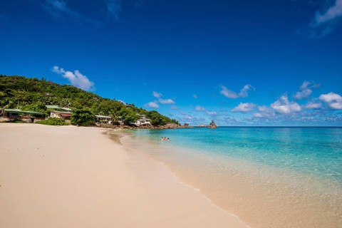 Travel, tourism, Petit Soleil Beach, beach, palm beach, hotel, hotel complex, swimming pool, Mahe,