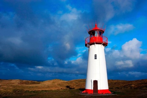 Lister lighthouse, List-West, Westellenbogen, evening atmosphere on the beach, island of Sylt,