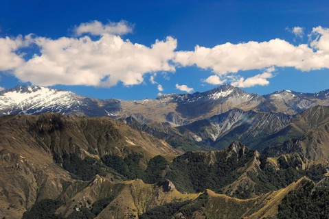 Richardson Mountains aerial view, Otago, South Island of New Zealand