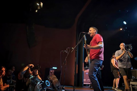 Chris DeMakes, singer of Less Than Jake live on Europe Tour 2026 at Berlin's Columbia Theater on 30