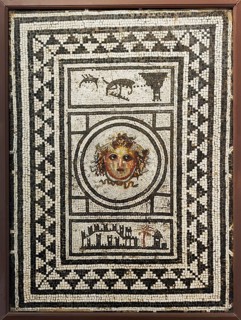 Floor mosaic with head of Medusa, Pompeii, 1st century AD, Naples National Archaeological Museum,