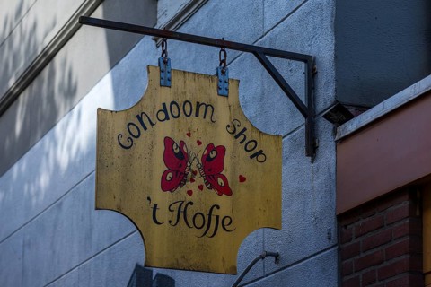 Nose sign from a condom shop, Enschede, the Netherlands