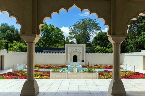 The Indian Char Bagh Garden, one of the enclosed gardens at Hamilton Gardens, Waikato, New Zealand