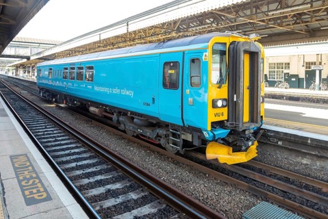 British Rail Class 153 diesel Inspection Unit Train 153384, Exeter St David's railway station,