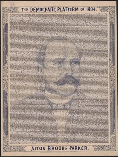 Historical poster from 1904 with the text The Democratic Platform of 1904 and the name Alton Brooks