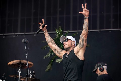 George Johnny 3 Tears Ragan, rapper from Hollywood Undead live at Rock im Park on Zeppelin Field in