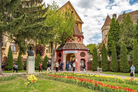 The Stephan Ludwig Roth Gymnasium in Medias or Mediasch, Transylvania, Romania