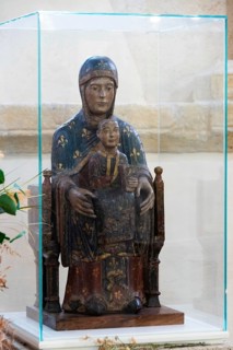 Romanesque church of Saint Nectaire, statue of Notre Dame of Mont Cornadore, Puy de Dome, Auvergne