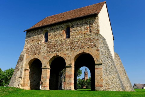 Lorsch Abbey, medieval monastery building, tithe barn, religious building, monastery wall,