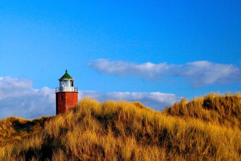 The old one. Kampen lighthouse, brick building, Old Kampen lighthouse, Kampen, island of Sylt,