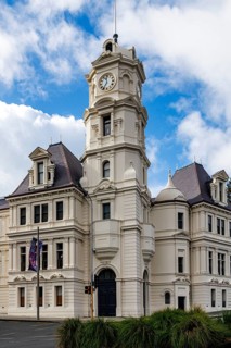 Clock tower of the Auckland Art Gallery Toi o Tamaki, Auckland, New Zealand