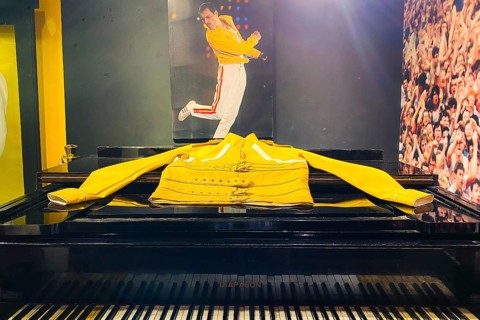Zanzibar, Tanzania - 15th october, 2025: Freddie Mercury Museum interior with piano and iconic