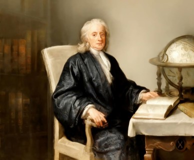 Sir Isaac Newton, 1642-1726, English physicist and mathematician, digitally edited based on a
