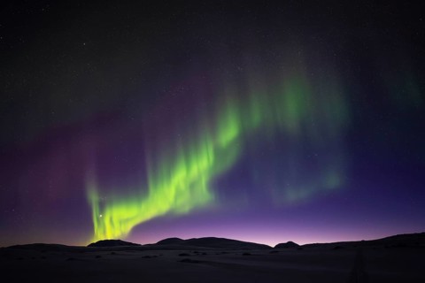 Northern Lights (Aurora borealis), Stora Sjöfallet National Park, Laponia World Heritage Site,