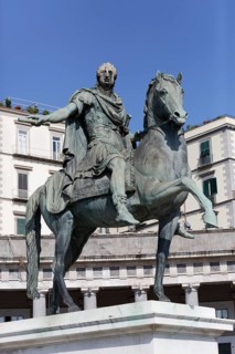 King Ferdinand I of Bourbon, equestrian statue of Antonio Canova, Piazza del Plebescito, Naples,