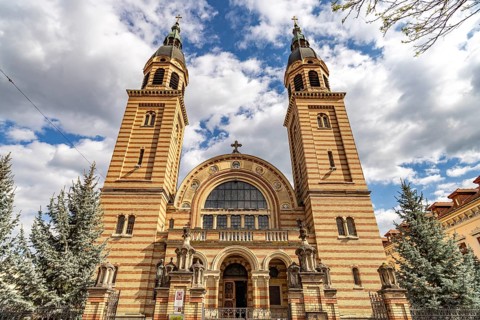 The Holy Trinity Orthodox Cathedral in Sibiu or Sibiu, Transylvania, Romania