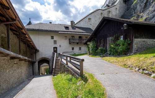 Entrance to Hohenwerfen Castle, Werfen, Pongau, Salzburg state, Austria