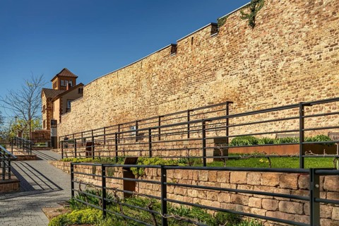 The city wall in Worms, Rhineland-Palatinate, Germany